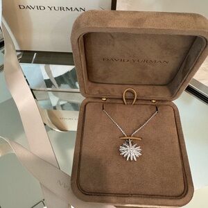 David Yurman Starburst Necklace - 19mm Sterling Silver & Diamond